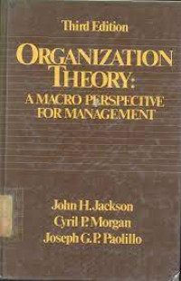 Organization theory : a macro perspective for management