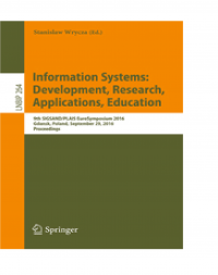 Information Systems: Development, Research, Applications, Education