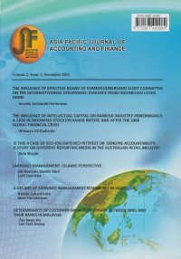 Asia Pacific Journal of Accounting And Finance