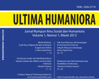 ULTIMA HUMANIORA, Jurnal Rumpun Ilmu Sosial dan Humaniora